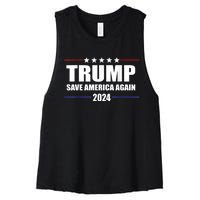 Trump 2024 Save America Save America Again Trump Women's Racerback Cropped Tank