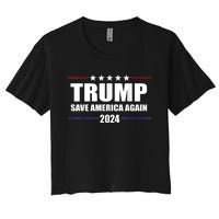 Trump 2024 Save America Save America Again Trump Women's Crop Top Tee