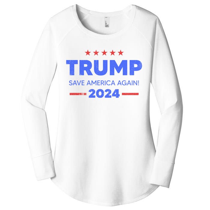 Trump 2024 Save America Again Women's Perfect Tri Tunic Long Sleeve Shirt