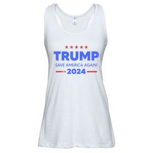 Trump 2024 Save America Again Ladies Essential Flowy Tank