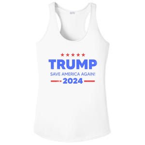 Trump 2024 Save America Again Ladies PosiCharge Competitor Racerback Tank