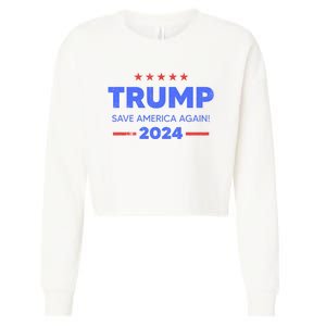 Trump 2024 Save America Again Cropped Pullover Crew