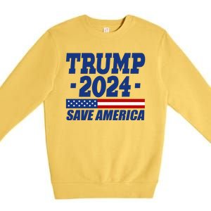 Trump 2024 Save America Premium Crewneck Sweatshirt