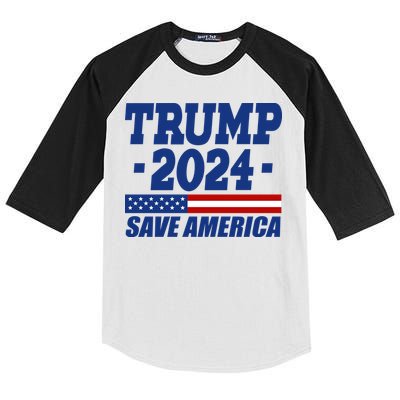 Trump 2024 Save America Kids Colorblock Raglan Jersey
