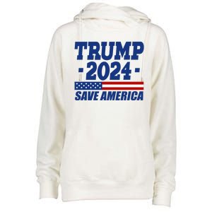 Trump 2024 Save America Womens Funnel Neck Pullover Hood