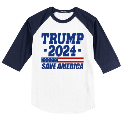 Trump 2024 Save America Baseball Sleeve Shirt