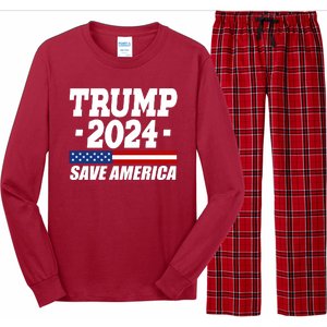 Trump 2024 Save America Long Sleeve Pajama Set