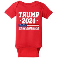 Trump 2024 Save America Baby Bodysuit