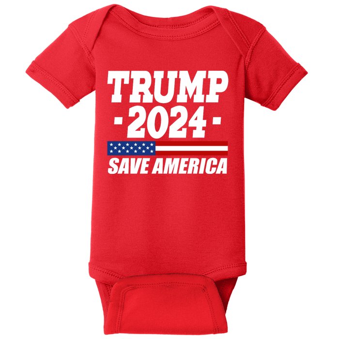 Trump 2024 Save America Baby Bodysuit