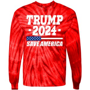 Trump 2024 Save America Tie-Dye Long Sleeve Shirt