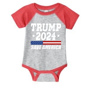 Trump 2024 Save America Infant Baby Jersey Bodysuit