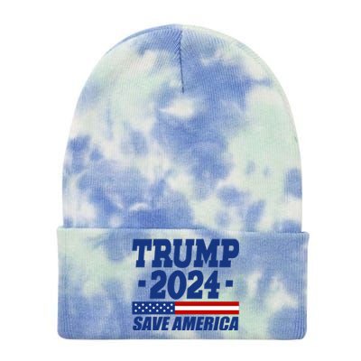 Trump 2024 Save America Tie Dye 12in Knit Beanie