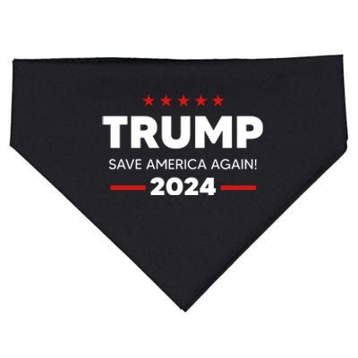 Trump 2024 Save America Again USA-Made Doggie Bandana