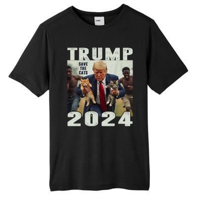 Trump 2024 Save The Cats Saying Debate Tall Fusion ChromaSoft Performance T-Shirt