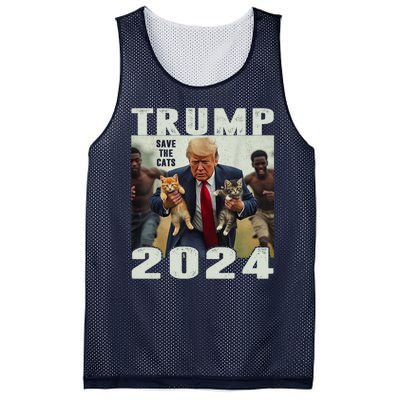 Trump 2024 Save The Cats Saying Debate Mesh Reversible Basketball Jersey Tank