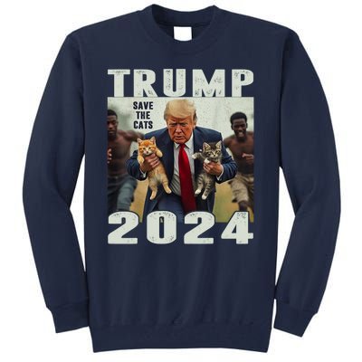 Trump 2024 Save The Cats Saying Debate Tall Sweatshirt