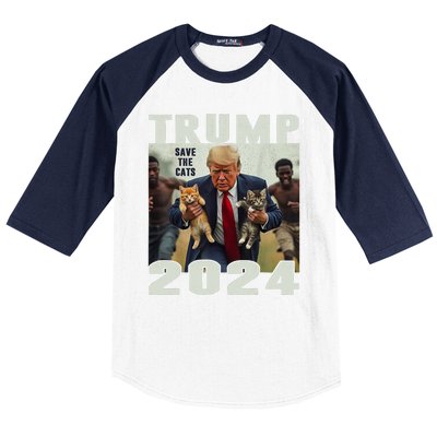 Trump 2024 Save The Cats Saying Debate Baseball Sleeve Shirt