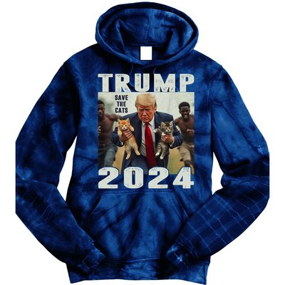 Trump 2024 Save The Cats Saying Debate Tie Dye Hoodie