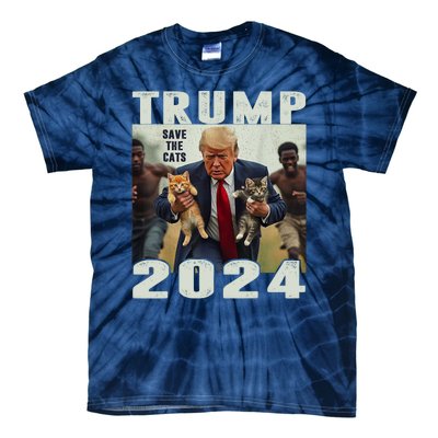 Trump 2024 Save The Cats Saying Debate Tie-Dye T-Shirt