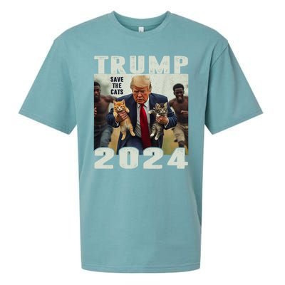 Trump 2024 Save The Cats Saying Debate Sueded Cloud Jersey T-Shirt