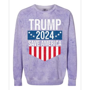 Trump 2024 Save America Donald Trump Supporters Colorblast Crewneck Sweatshirt