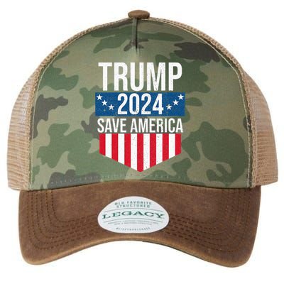 Trump 2024 Save America Donald Trump Supporters Legacy Tie Dye Trucker Hat