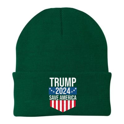 Trump 2024 Save America Donald Trump Supporters Knit Cap Winter Beanie