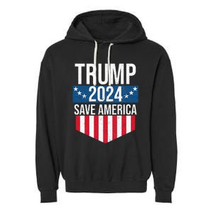 Trump 2024 Save America Donald Trump Supporters Garment-Dyed Fleece Hoodie