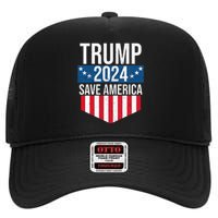 Trump 2024 Save America Donald Trump Supporters High Crown Mesh Back Trucker Hat