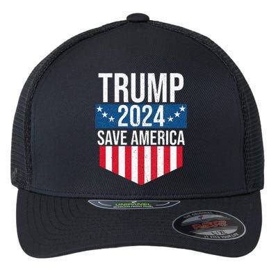 Trump 2024 Save America Donald Trump Supporters Flexfit Unipanel Trucker Cap