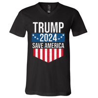 Trump 2024 Save America Donald Trump Supporters V-Neck T-Shirt