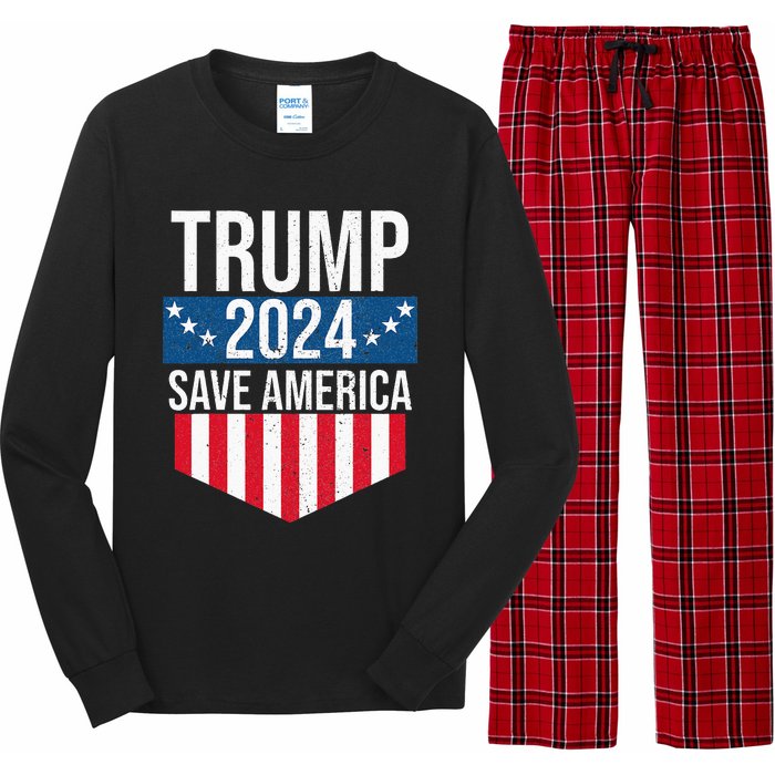 Trump 2024 Save America Donald Trump Supporters Long Sleeve Pajama Set