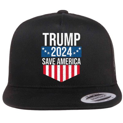 Trump 2024 Save America Donald Trump Supporters Flat Bill Trucker Hat