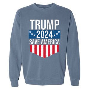 Trump 2024 Save America Donald Trump Supporters Garment-Dyed Sweatshirt