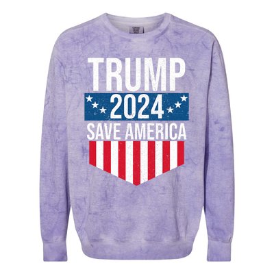 Trump 2024 Save America Donald Trump Supporters Colorblast Crewneck Sweatshirt