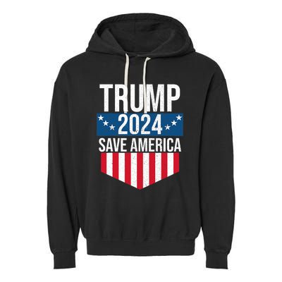 Trump 2024 Save America Donald Trump Supporters Garment-Dyed Fleece Hoodie