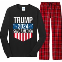 Trump 2024 Save America Donald Trump Supporters Long Sleeve Pajama Set