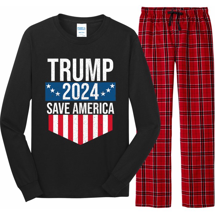 Trump 2024 Save America Donald Trump Supporters Long Sleeve Pajama Set