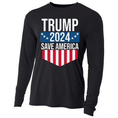 Trump 2024 Save America Donald Trump Supporters Cooling Performance Long Sleeve Crew