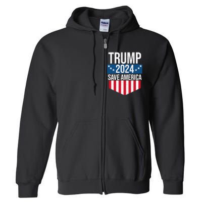 Trump 2024 Save America Donald Trump Supporters Full Zip Hoodie