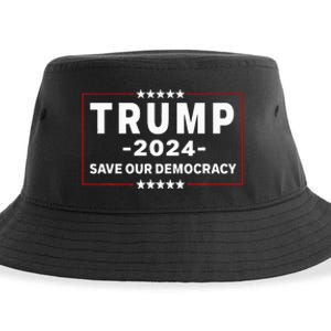 Trump 2024 Save Our Democracy Voting Donald Trump Sustainable Bucket Hat