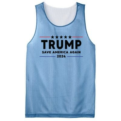 Trump 2024 Save America Again Vote Trump White Mesh Reversible Basketball Jersey Tank