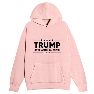 Trump 2024 Save America Again Vote Trump White Urban Pullover Hoodie