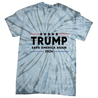 Trump 2024 Save America Again Vote Trump White Tie-Dye T-Shirt