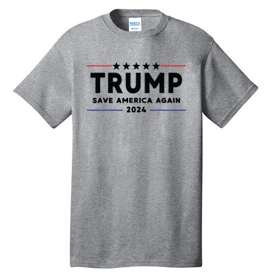 Trump 2024 Save America Again Vote Trump White Tall T-Shirt