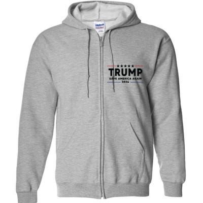 Trump 2024 Save America Again Vote Trump White Full Zip Hoodie