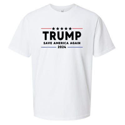 Trump 2024 Save America Again Vote Trump White Sueded Cloud Jersey T-Shirt