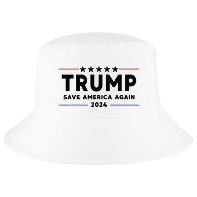 Trump 2024 Save America Again Vote Trump White Cool Comfort Performance Bucket Hat
