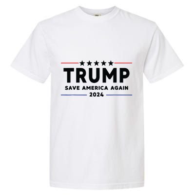 Trump 2024 Save America Again Vote Trump White Garment-Dyed Heavyweight T-Shirt