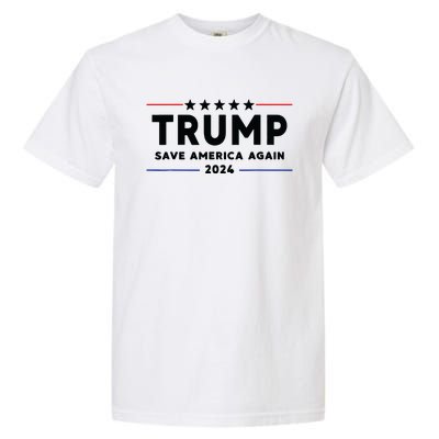 Trump 2024 Save America Again Vote Trump White Garment-Dyed Heavyweight T-Shirt